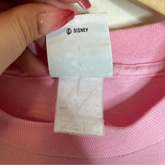 Vintage Disney I <3 Mickey Bubble Gum Pink Oversized Tee Sleep Shirt One Size - Picture 4 of 8